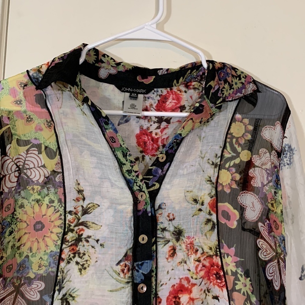 John Mark Multi Floral Print Tunic/Dress, XS/S - Picture 3 of 10